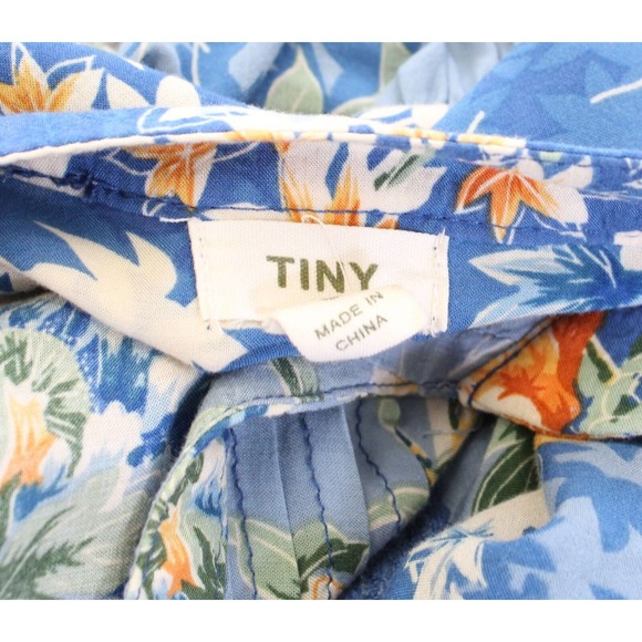 Tiny Anthropologie Gaina Blue Floral Lace Trim Tunic Shift Dress Size S Boho - Picture 3 of 7